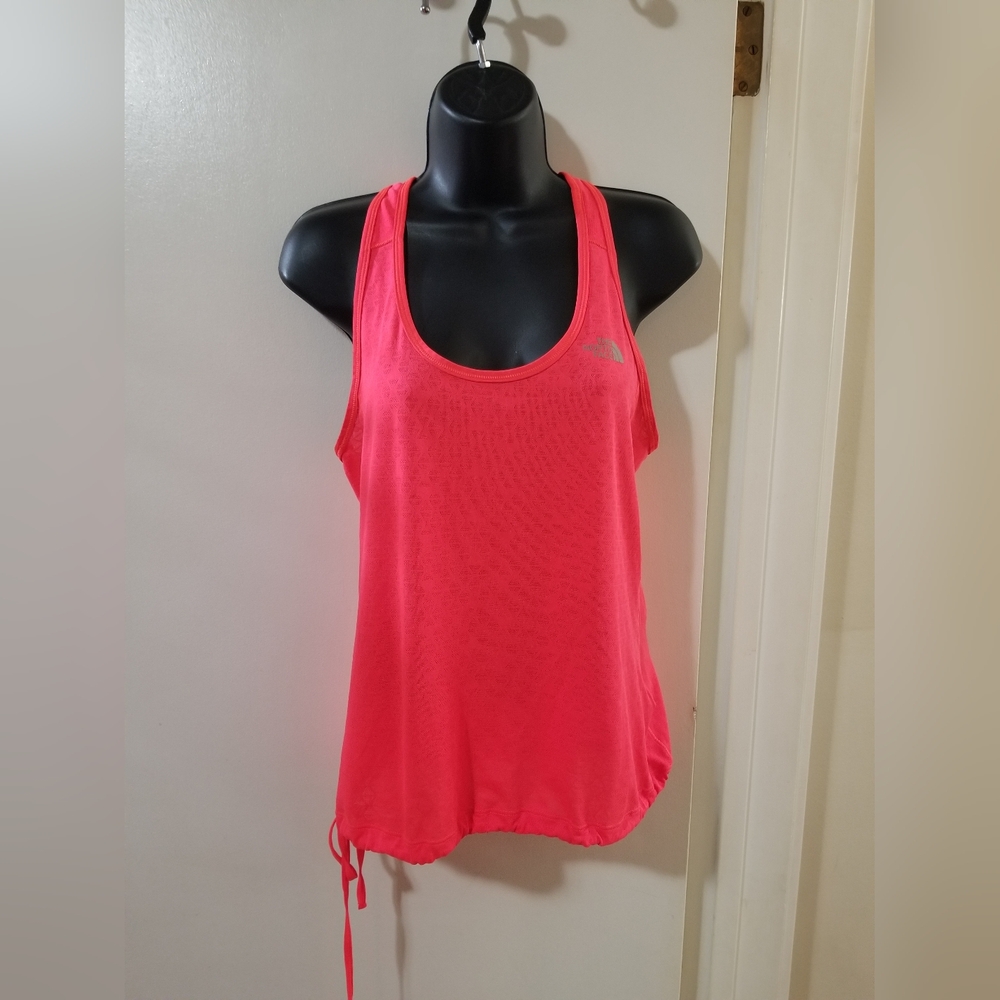 The North Face Orange Mesh Racerback Tank Adjustable Hem Active Top M